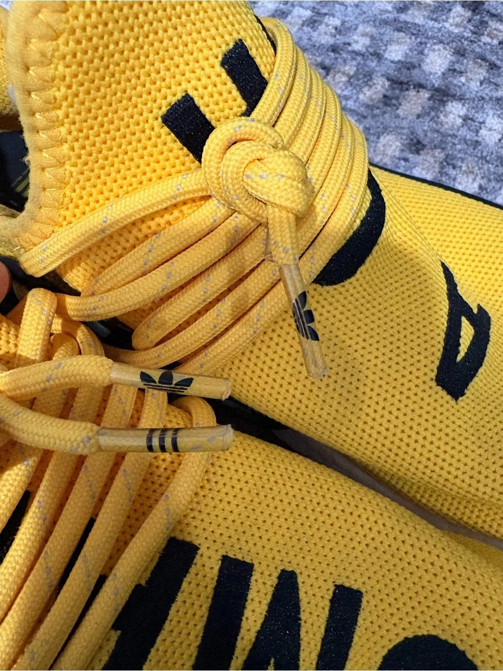 adidas Yellow Knit Men’s Sneakers with Black Accents